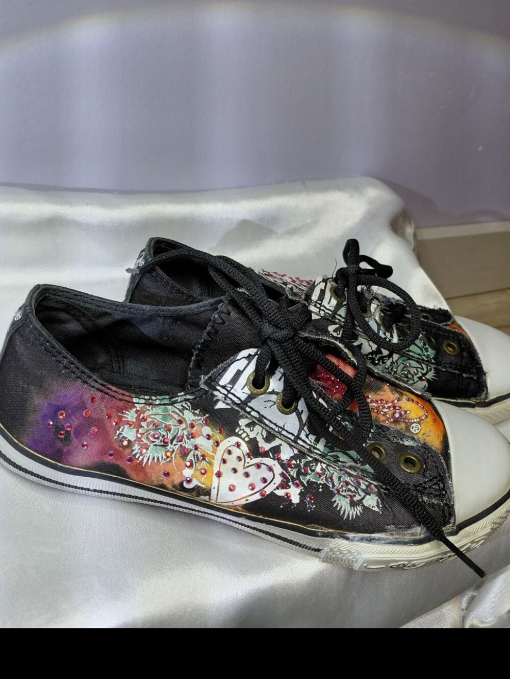 Y2k ED HARDY Sneakers With Rinestones